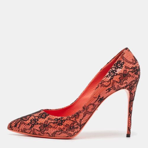 Dolce & Gabbana Pink/Black Lace and Patent Leather Pointed Toe Pumps Size 39 - Dolce & Gabbana - Modalova