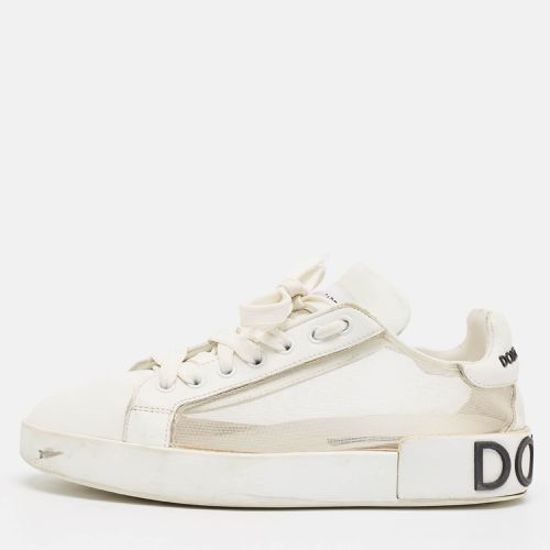 Dolce & Gabbana White Leather and Mesh Low Top Sneakers Size 37.5 - Dolce & Gabbana - Modalova