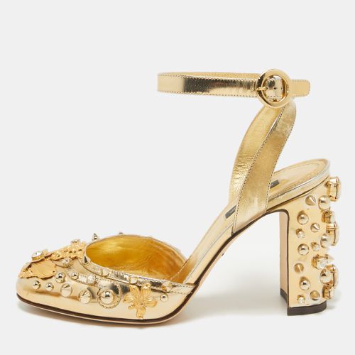 Patent Leather Embellished Ankle Strap Pumps Size 38 - Dolce & Gabbana - Modalova