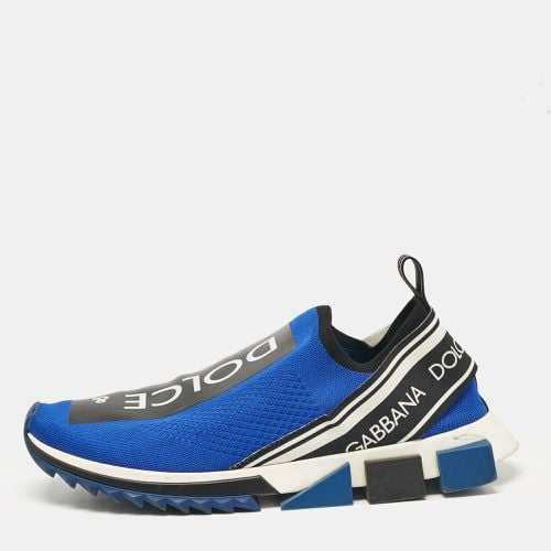 Dolce & Gabbana Blue Knit Fabric Sorrento Slip On Sneakers Size 46 - Dolce & Gabbana - Modalova