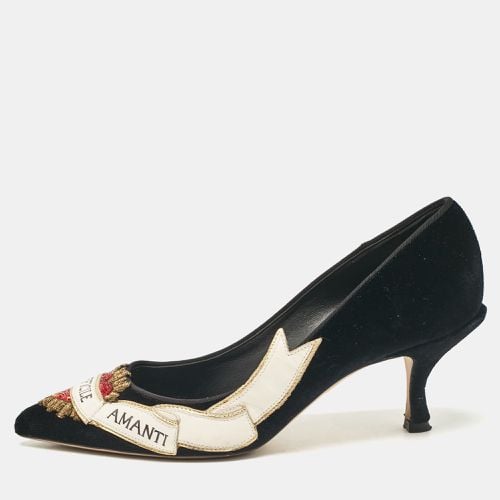 Velvet Love Embellished Pointed Toe Pumps Size 38.5 - Dolce & Gabbana - Modalova