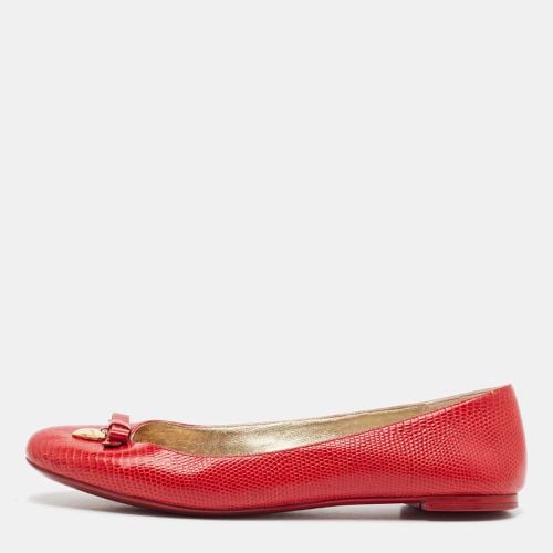 Dolce & Gabbana Red Lizard Embossed Leather Bow Ballet Flats Size 39 - Dolce & Gabbana - Modalova