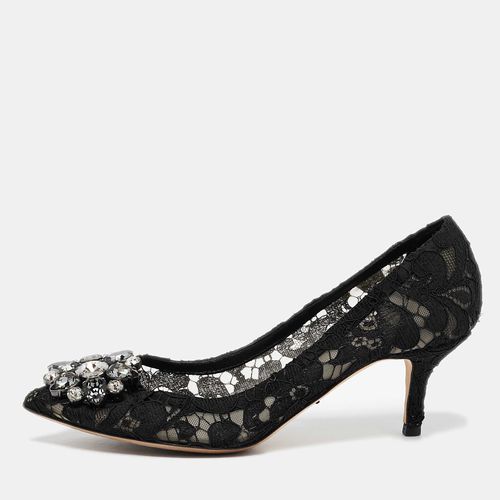 Dolce & Gabbana Black Lace and Mesh Bellucci Pumps Size 36.5 - Dolce & Gabbana - Modalova