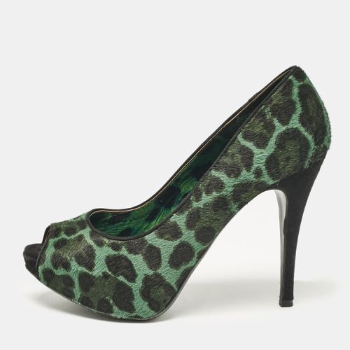 Dolce & Gabbana Green Calf Hair Peep Toe Pumps Size 37.5 - Dolce & Gabbana - Modalova