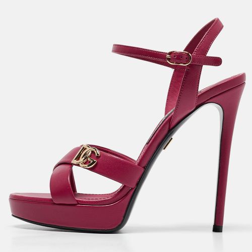 Dolce & Gabbana Purple Leather Olimpya Crisscross Platform Sandals - Dolce & Gabbana - Modalova