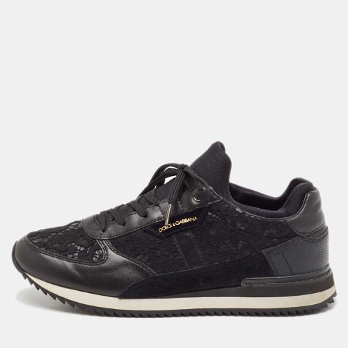 Lace and Leather Low Top Sneakers Size 39 - Dolce & Gabbana - Modalova