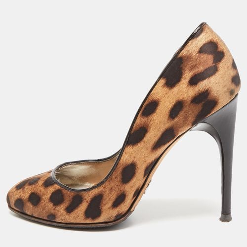 Beige Leopard Print Round Toe Pumps Size 37 - Dolce & Gabbana - Modalova