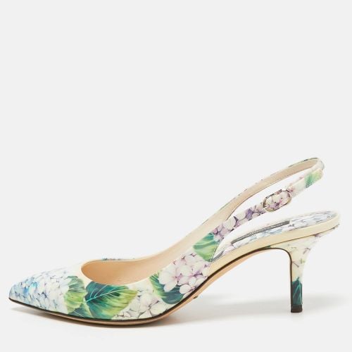 Dolce & Gabbana Multicolor Floral Print Patent Leather Slingback Pumps Size 38.5 - Dolce & Gabbana - Modalova