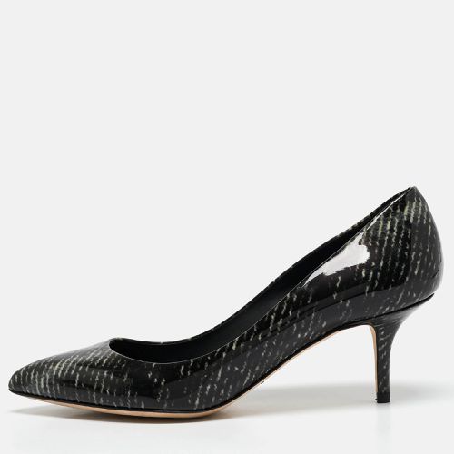 Dolce & Gabbana Black Printed Patent Leather Pointed Toe Pumps Size 40 - Dolce & Gabbana - Modalova