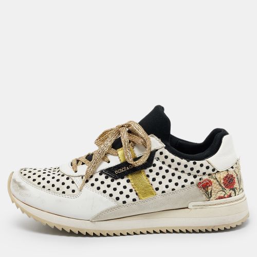 Dolce & Gabbana White/Black Sneakeskin and Leather Low Top Sneakers Size 37.5 - Dolce & Gabbana - Modalova