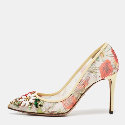 Dolce & Gabbana Multicolor Patent Leather and Printed Mesh Flower Embellished Pumps Size 35 - Dolce & Gabbana - Modalova