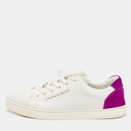 Purple Leather and Suede Low Top Sneakers Size 40 - Dolce & Gabbana - Modalova