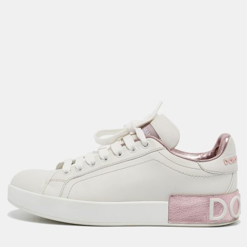 Pink Leather Portofino Low Top Sneakers Size 38 - Dolce & Gabbana - Modalova