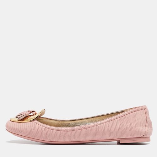 Dolce & Gabbana Pink Lizard Embossed Leather Tassel Ballet Flats Size 40 - Dolce & Gabbana - Modalova