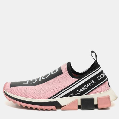 Dolce & Gabbana Pink Stretch Fabric Sorrento Slip-On Sneakers Size 39 - Dolce & Gabbana - Modalova