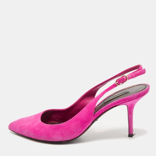Dolce & Gabbana Pink Suede Pointed Toe Slingback Pumps Size 39 - Dolce & Gabbana - Modalova