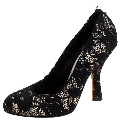 Dolce & Gabbana Black Lace Round Toe Pumps Size 38.5 - Dolce & Gabbana - Modalova