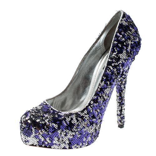 Dolce & Gabbana Metallic Two Tone Sequins Embellished Platform Pumps Size 40 - Dolce & Gabbana - Modalova