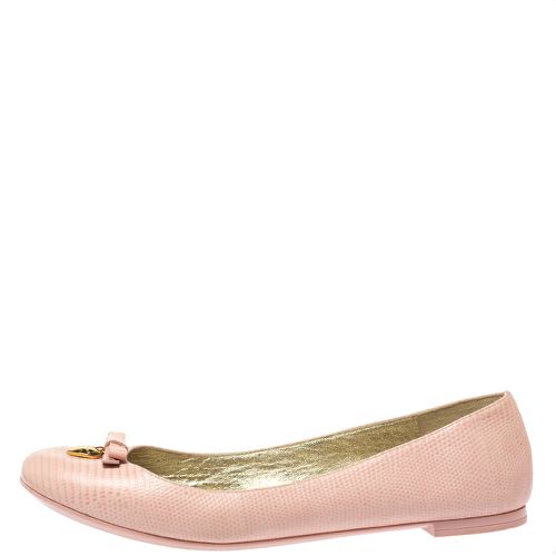 Dolce and Gabbana Pink Lizard Embossed Leather Bow Detail Ballet Flats Size 40 - Dolce & Gabbana - Modalova