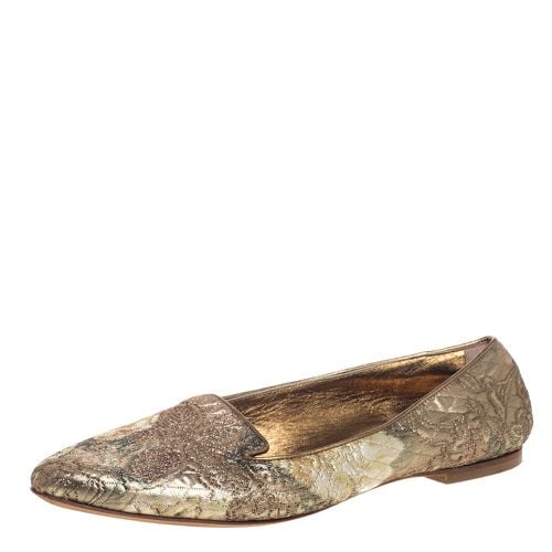 Dolce & Gabbana Gold Brocade Smoking Slippers Size 38 - Dolce & Gabbana - Modalova