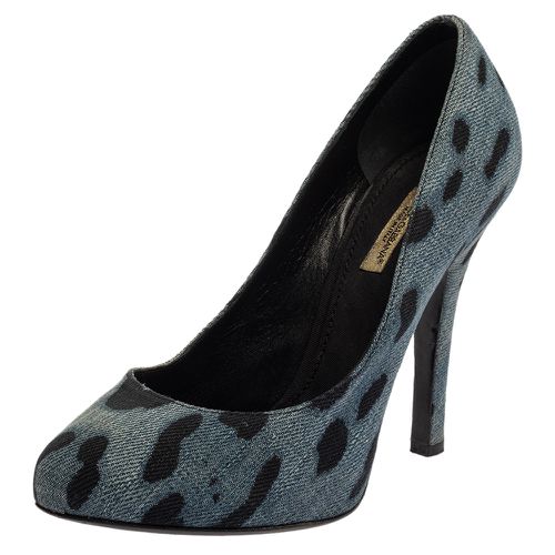 Dolce & Gabbana Blue Leopard Print Denim Pumps Size 37 - Dolce & Gabbana - Modalova