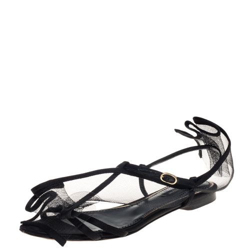 Satin And Mesh Flat Sandals Size 37.5 - Dolce & Gabbana - Modalova