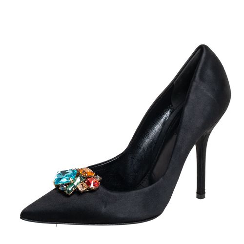 Dolce & Gabbana Black Satin Crytal Embellished Pumps Size 39 - Dolce & Gabbana - Modalova