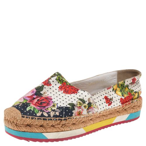 Dolce & Gabbana Multicolor Floral Print Canvas Espadrille Flats Size 36 - Dolce & Gabbana - Modalova