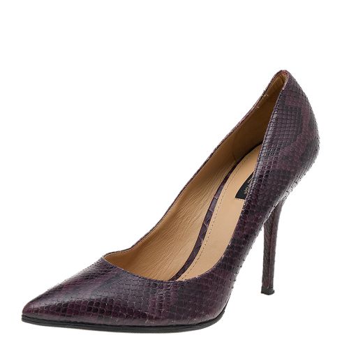 Dolce & Gabbana Dark Purple/Black Snakeskin Pointed Toe Pumps Size 40 - Dolce & Gabbana - Modalova