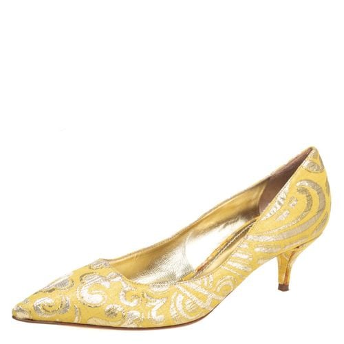 Dolce & Gabbana Yellow Brocade Fabric Pointed Toe Pumps Size 40 - Dolce & Gabbana - Modalova