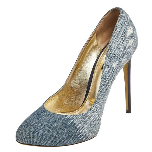 Dolce & Gabbana Blue Denim Platform Round Toe Pumps Size 40 - Dolce & Gabbana - Modalova