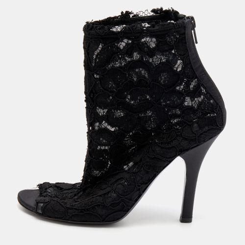 Dolce & Gabbana Black Lace Peep Toe Booties Size 36 - Dolce & Gabbana - Modalova