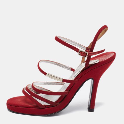 Dolce & Gabbana Red Fabric Strappy Sandals Size 38 - Dolce & Gabbana - Modalova