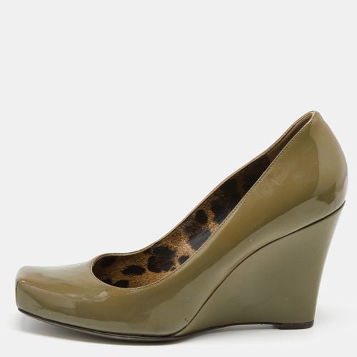 Dolce & Gabbana Olive Green Patent Leather Wedge Pumps Size 38 - Dolce & Gabbana - Modalova