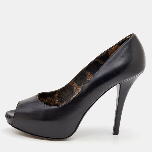 Dolce & Gabbana Black Leather Peep Toe Platform Pumps Size 38.5 - Dolce & Gabbana - Modalova