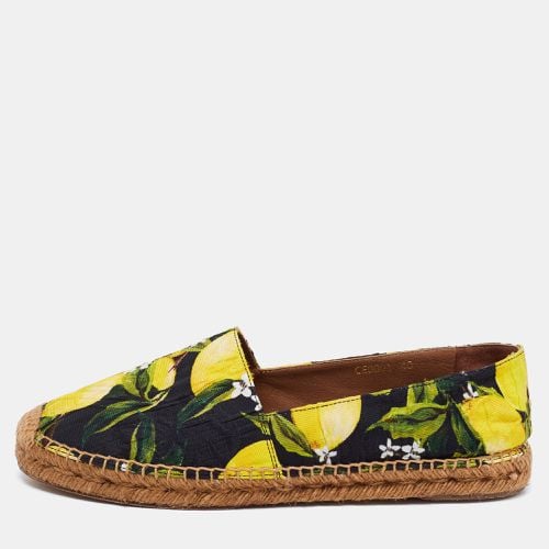 Dolce & Gabbana Multicolor Lemon Print Fabric Platform Espadrille Flats Size 40 - Dolce & Gabbana - Modalova