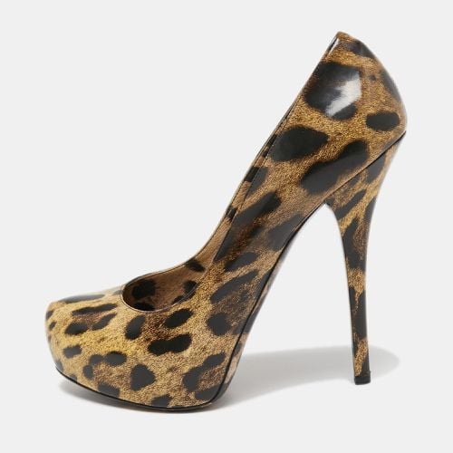 Dolce & Gabbana Two Tone Leopard Print Coated Canvas Platform Pumps Size 39.5 - Dolce & Gabbana - Modalova