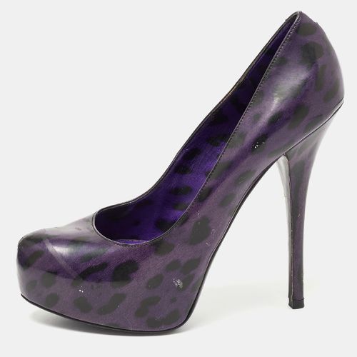 Dolce & Gabbana Purple/Black Patent Leather Platform Pumps Size 39 - Dolce & Gabbana - Modalova