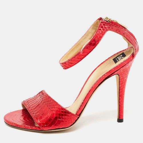 D&G Red Python Leather Ankle Strap Sandals Size 36 - D&G - Modalova