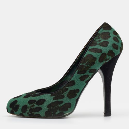 Black Leopard Print Calf Hair Platform Pumps Size 37 - Dolce & Gabbana - Modalova