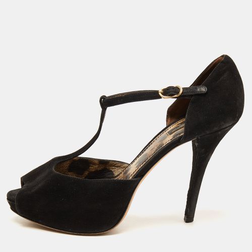 Dolce & Gabbana Black Suede Ankle Strap Platform Sandals Size 40 - Dolce & Gabbana - Modalova