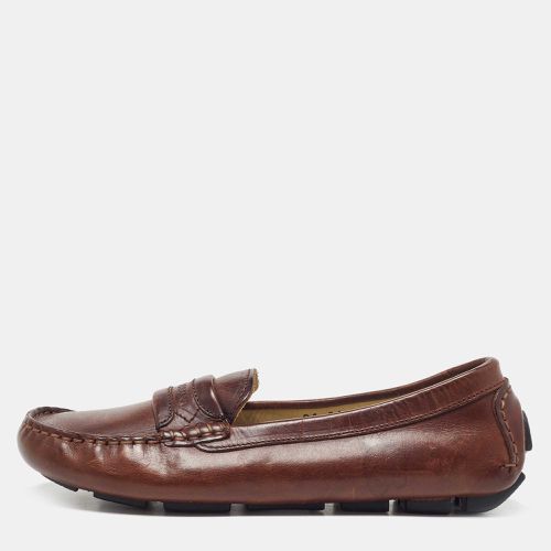 Dolce & Gabbana Brown Leather Slip On Loafers Size 34 - Dolce & Gabbana - Modalova