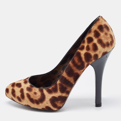 Dolce & Gabbana Brown/Beige Leopard Print Calf Hair Pumps Size 37.5 - Dolce & Gabbana - Modalova