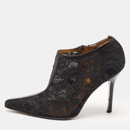 Dolce & Gabbana Black Lace Pointed Toe Ankle Boots Size 38 - Dolce & Gabbana - Modalova