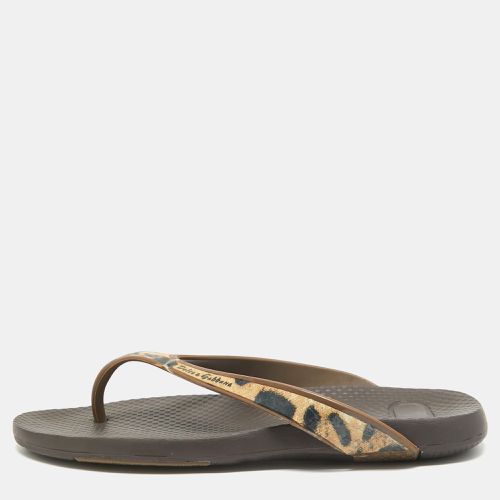 Dolce & Gabbana Brown/Black Tiger Print Rubber Thong Sandals Size 39 - Dolce & Gabbana - Modalova