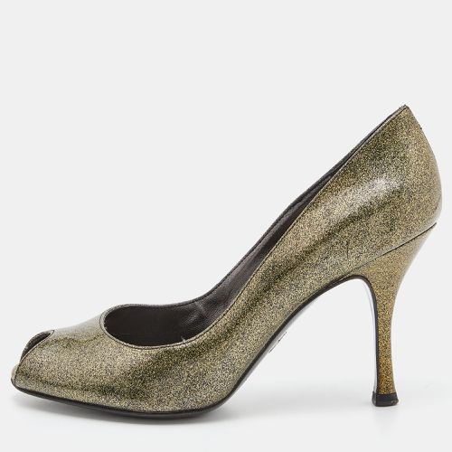 Dolce & Gabbana Olive Green Patent Leather Peep Toe Pumps Size 36 - Dolce & Gabbana - Modalova