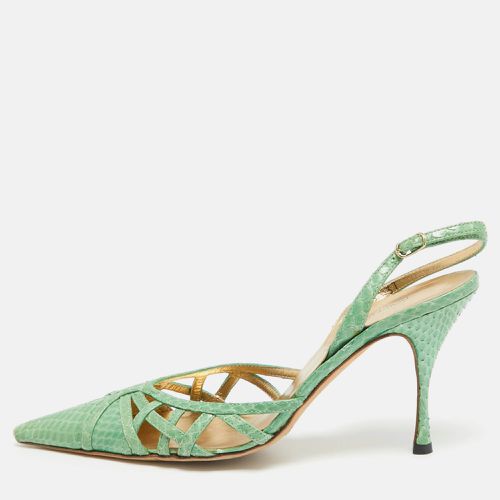 Dolce & Gabbana Green Python Leather Pointed Toe Pumps Size 37 - Dolce & Gabbana - Modalova