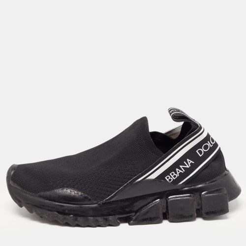 Dolce & Gabbana Black Fabric Sorrento Slip On Sneakers Size 38 - Dolce & Gabbana - Modalova