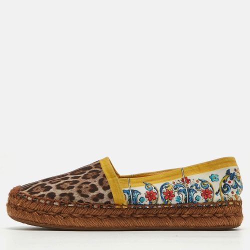 Dolce & Gabbana Multicolor Printed Fabric Espadrille Flats Size 38 - Dolce & Gabbana - Modalova