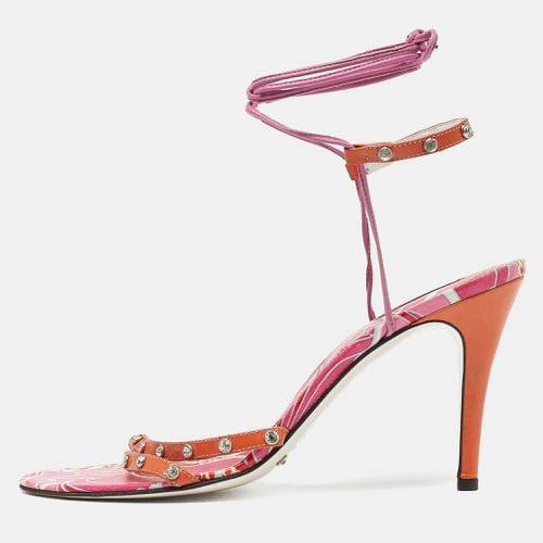 Dolce & Gabbana Multicolor Patent and Leather Ankle Tie Open Toe Sandals Size 40 - Dolce & Gabbana - Modalova